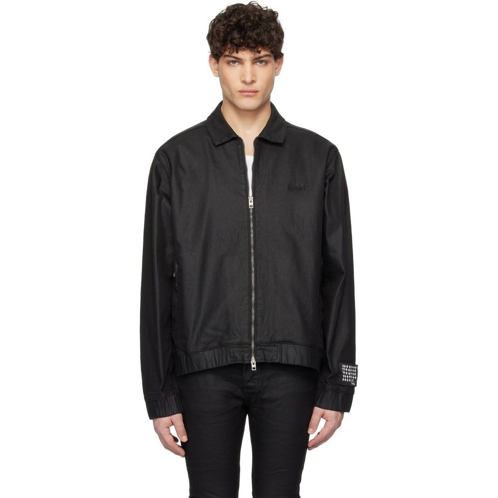 Ksubi Raider Harrington Jacket Waxed Cotton Black Large Mens L Streetwear Casual